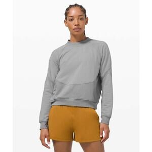 Lululemon Womens City Sweat Crew size 12 Heather Core Grey Pockets Performance